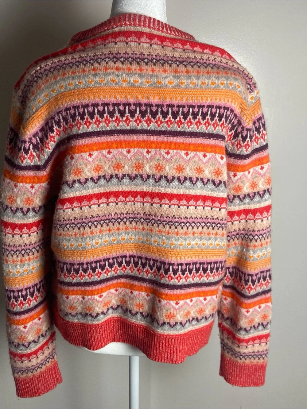 J.Crew women’s Multicolor Fair Isle Crewneck lambs wool blend sweater